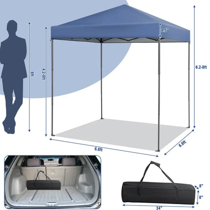 6.6 x 6.6 Feet Outdoor Pop-up Canopy Tent with UPF 50+ Sun Protection-Blue - Blue - Canopies