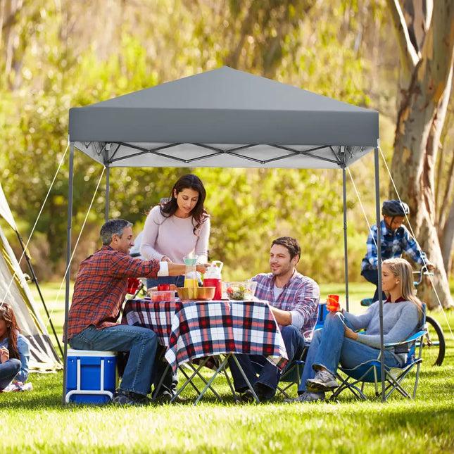 6.6 x 6.6 Feet Outdoor Pop-up Canopy Tent with UPF 50+ Sun Protection-Gray - Gray - Canopies