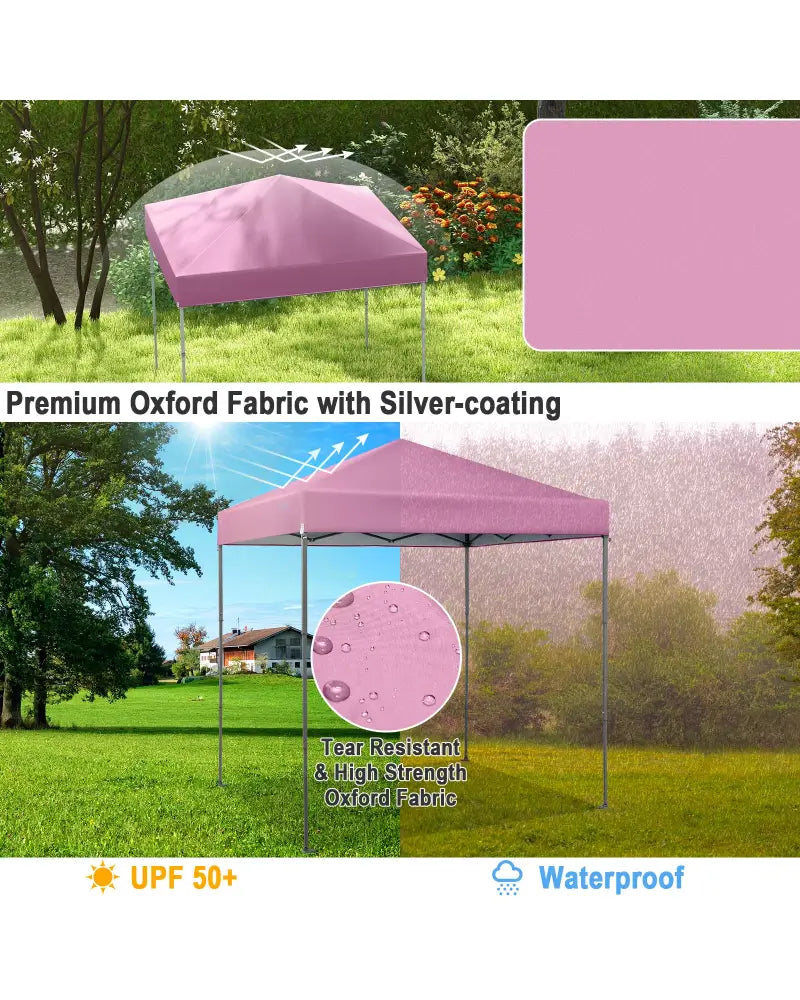 6.6 x 6.6 Feet Outdoor Pop-up Canopy Tent with UPF 50+ Sun Protection-Pink - Pink - Canopies
