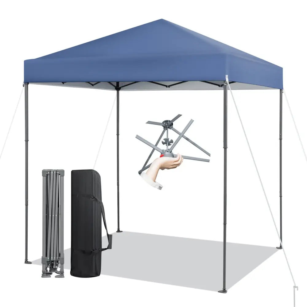 6.6 x 6.6 Feet Outdoor Pop-up Canopy Tent with UPF 50+ Sun Protection-Blue - Blue - Canopies