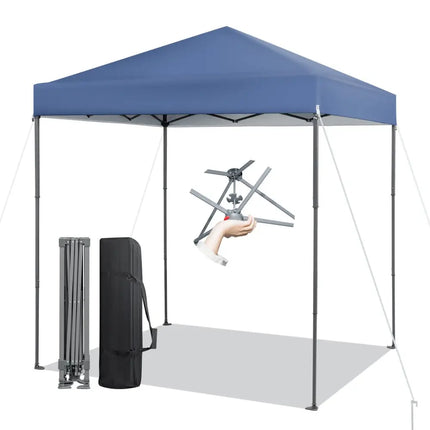 6.6 x 6.6 Feet Outdoor Pop-up Canopy Tent with UPF 50+ Sun Protection-Blue - Blue - Canopies