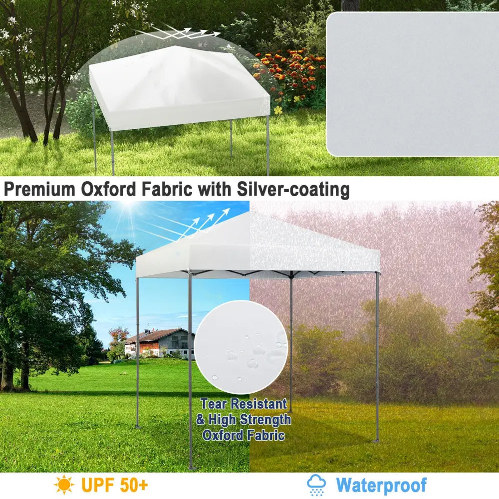 6.6 x 6.6 Feet Outdoor Pop-up Canopy Tent with UPF 50+ Sun Protection-White - White - Canopies