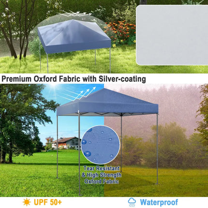 6.6 x 6.6 Feet Outdoor Pop-up Canopy Tent with UPF 50+ Sun Protection-Blue - Blue - Canopies