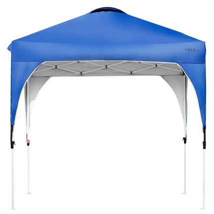 6.6 x 6.6 FT Pop Up Height Adjustable Canopy Tent with Roller Bag-Blue - Blue - Canopies