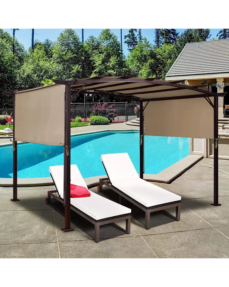 6.7 x 17 Feet Pergola Structure Universal Replacement Canopy Cover - Outdoor Shades