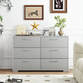 6 Drawer Storage Cabinet with Metal Legs Handles with Anti-Toppling Devices-Grey - Gray - Cabinets & Chests