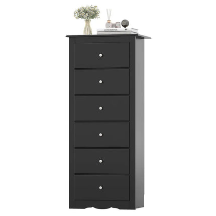 6 Drawers Chest Dresser Clothes Storage Bedroom Furniture Cabinet-Black - Black - Dressers & Chests