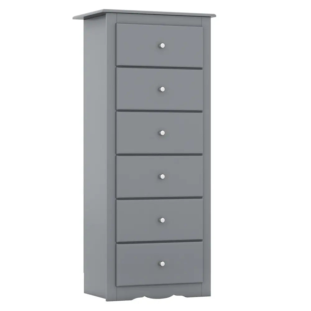 6 Drawers Chest Dresser Clothes Storage Bedroom Furniture Cabinet-Gray - Gray - Dressers & Chests