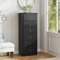 6 Drawers Chest Dresser Clothes Storage Bedroom Furniture Cabinet-Black - Black - Dressers & Chests
