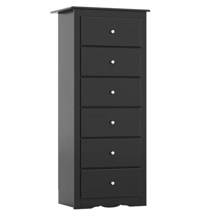 6 Drawers Chest Dresser Clothes Storage Bedroom Furniture Cabinet-Black - Black - Dressers & Chests