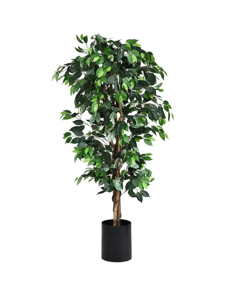 6 Feet Artificial Ficus Silk Tree - Green - Faux Plants