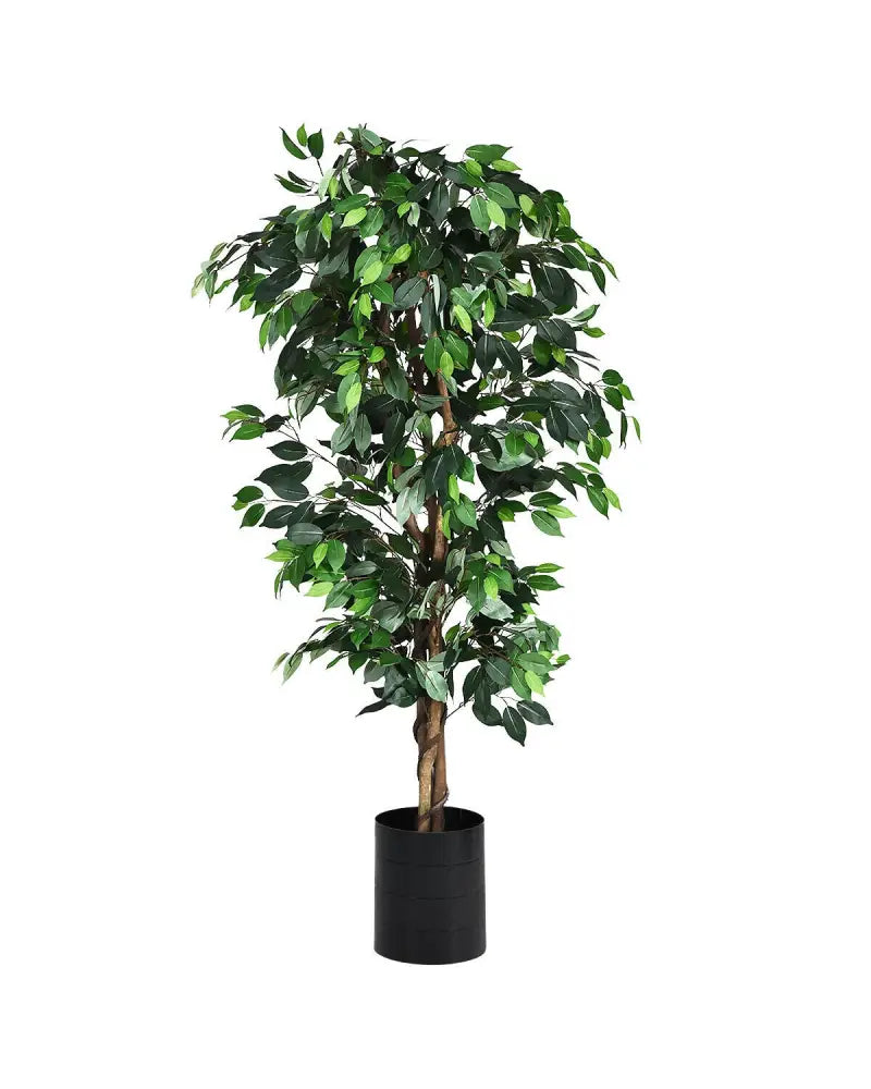 6 Feet Artificial Ficus Silk Tree - Green - Faux Plants