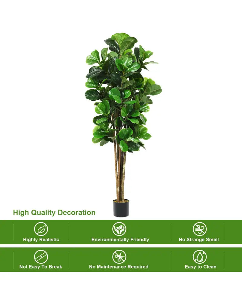 6-Feet Artificial Indoor-Outdoor Home Decorative Planter - Green - Faux Plants