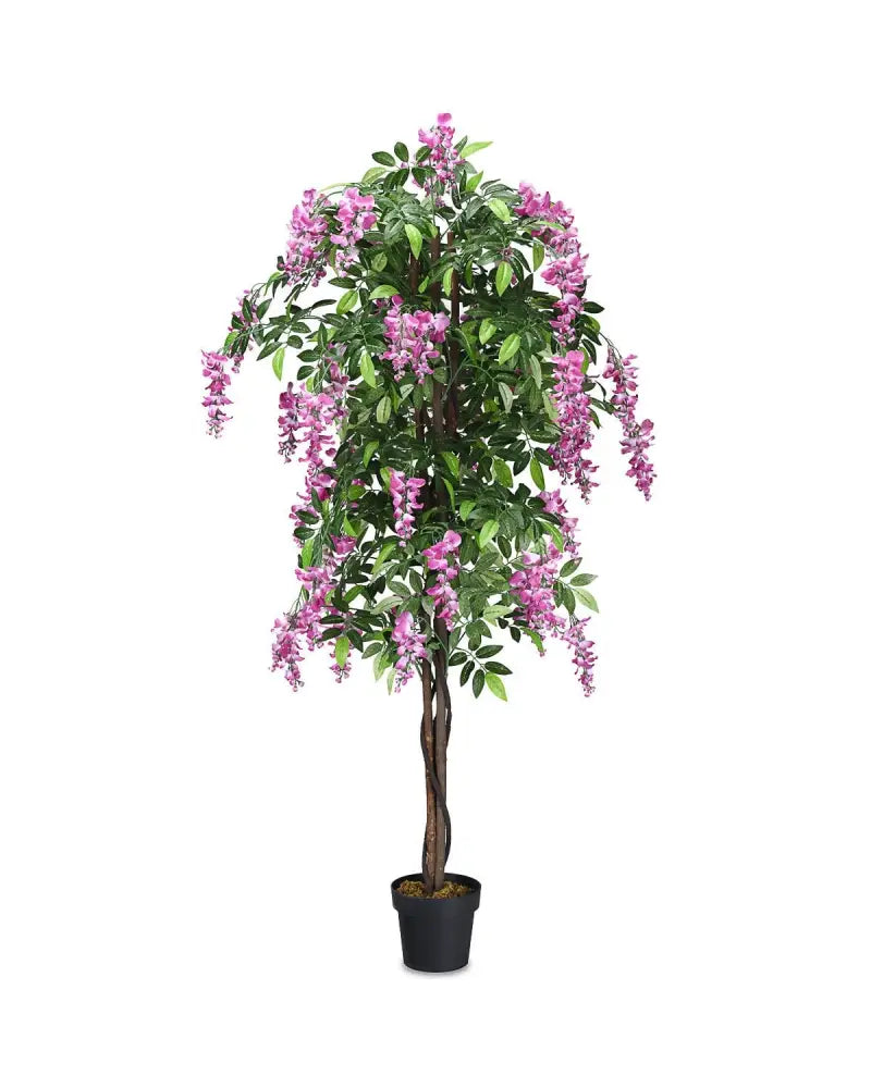 6-Feet Artificial Wisteria Silk Indoor-Outdoor Tree-1pieces - Green - Faux Plants