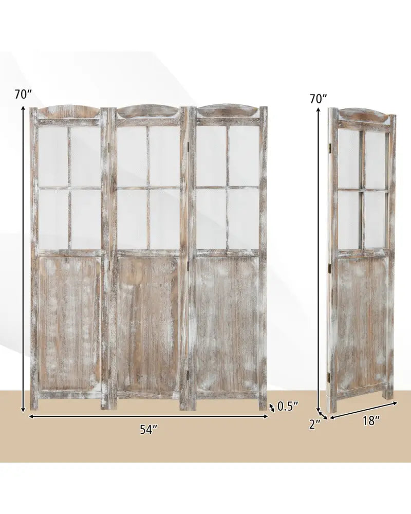 6 Feet Folding Privacy Screen-Coffee - Coffee - Room Dividers