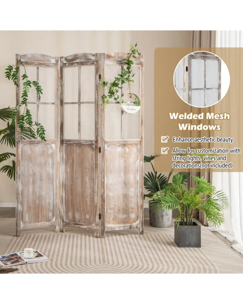 6 Feet Folding Privacy Screen-Coffee - Coffee - Room Dividers