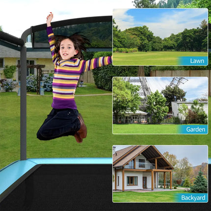 6 Feet Kids Entertaining Trampoline with Swing Safety Fence-Blue - Blue - Trampolines