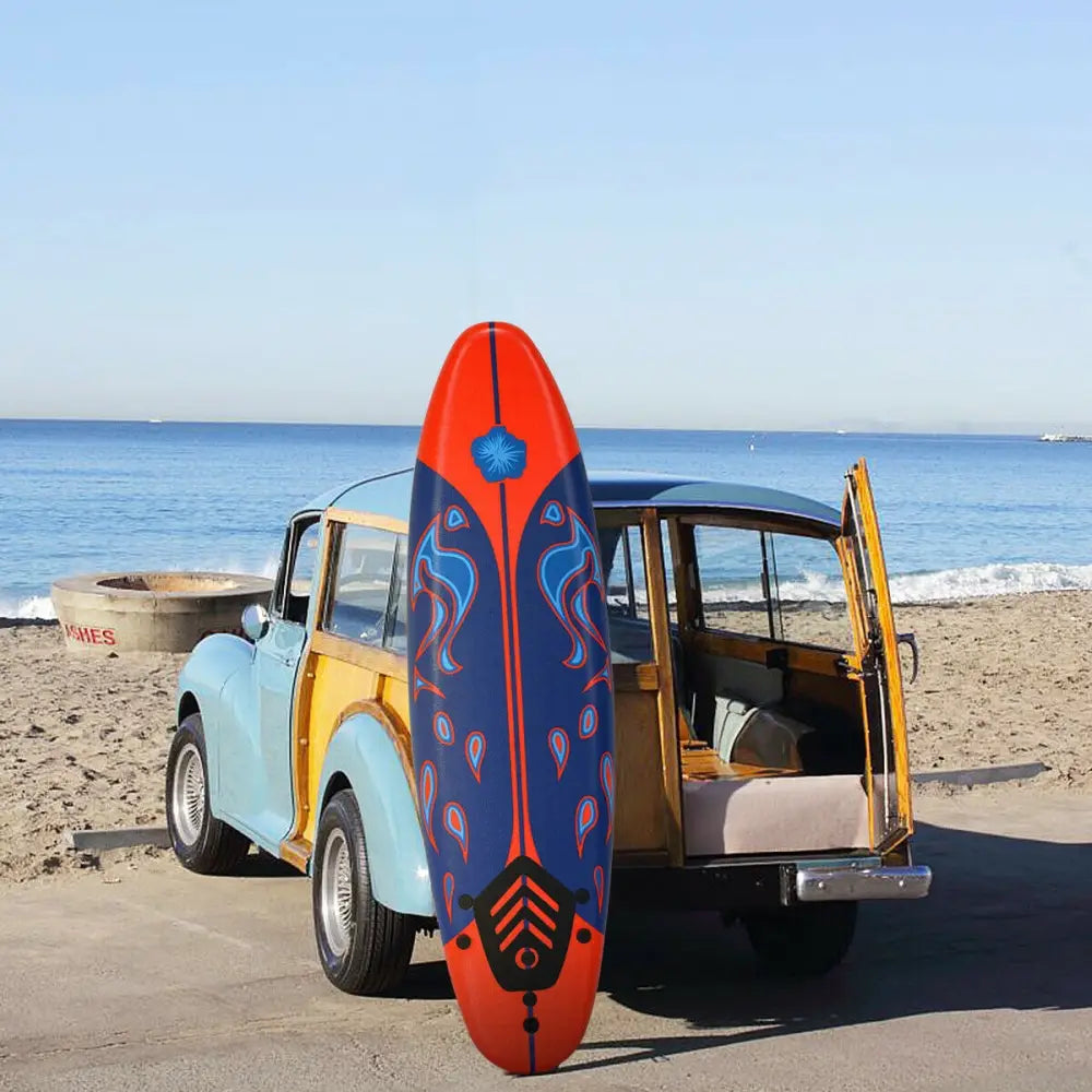 6 Feet Surfboard with 3 Detachable Fins-Red - Red - Surfing