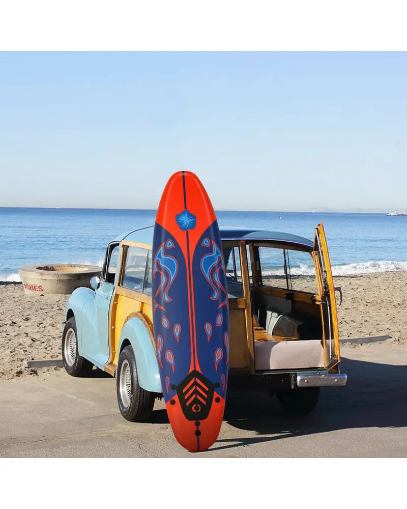 6 Feet Surfboard with 3 Detachable Fins-Red - Red - Surfing