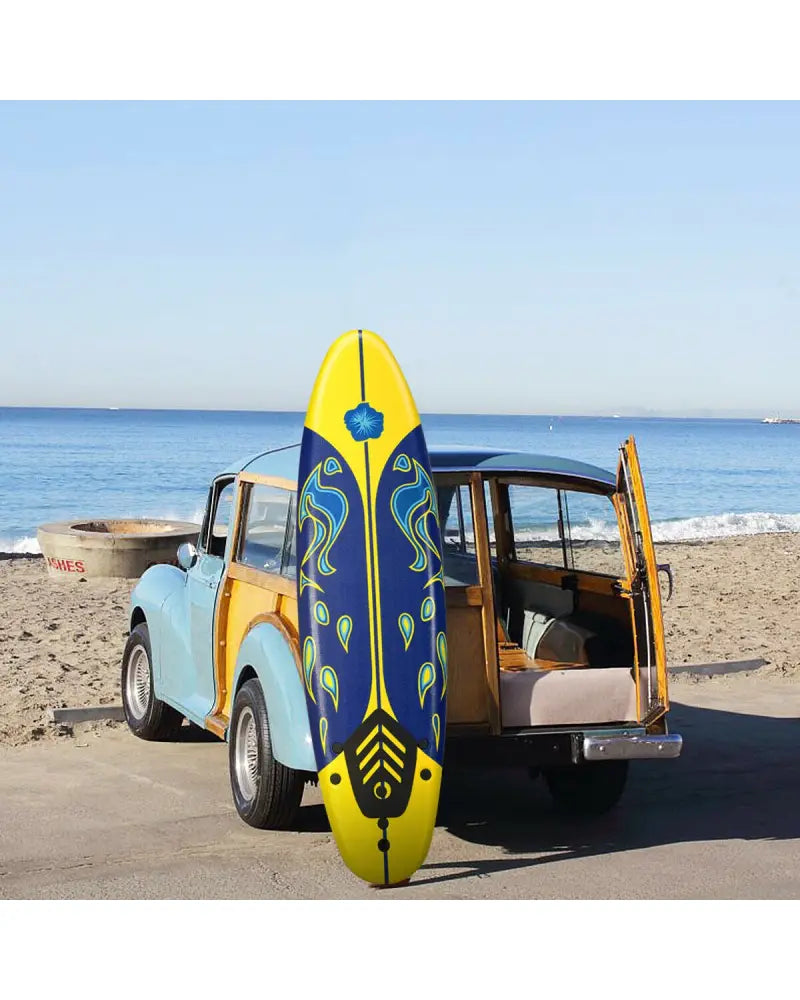 6 Feet Surfboard with 3 Detachable Fins-Yellow - Yellow - Surfing