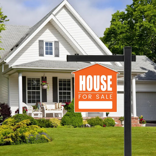 6 Feet Vinyl UPVC Real Estate Sign Post Realtor Yard Sign Post-Black - Black - Outdoor Decor