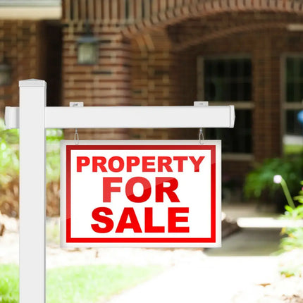 6 Feet Vinyl UPVC Real Estate Sign Post Realtor Yard Sign Post-White - White - Outdoor Decor