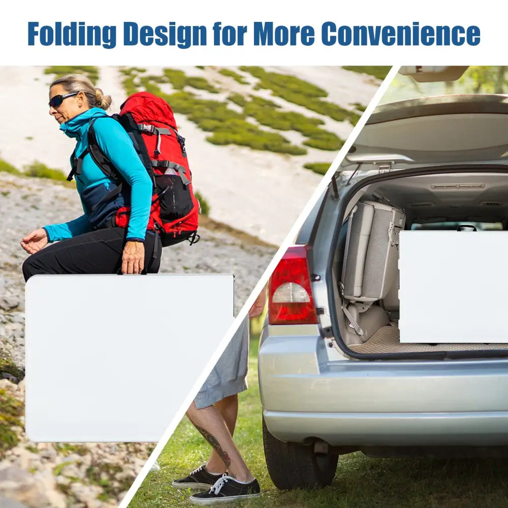 6’ Folding Portable Plastic Outdoor Camp Table - White - Camping Furniture