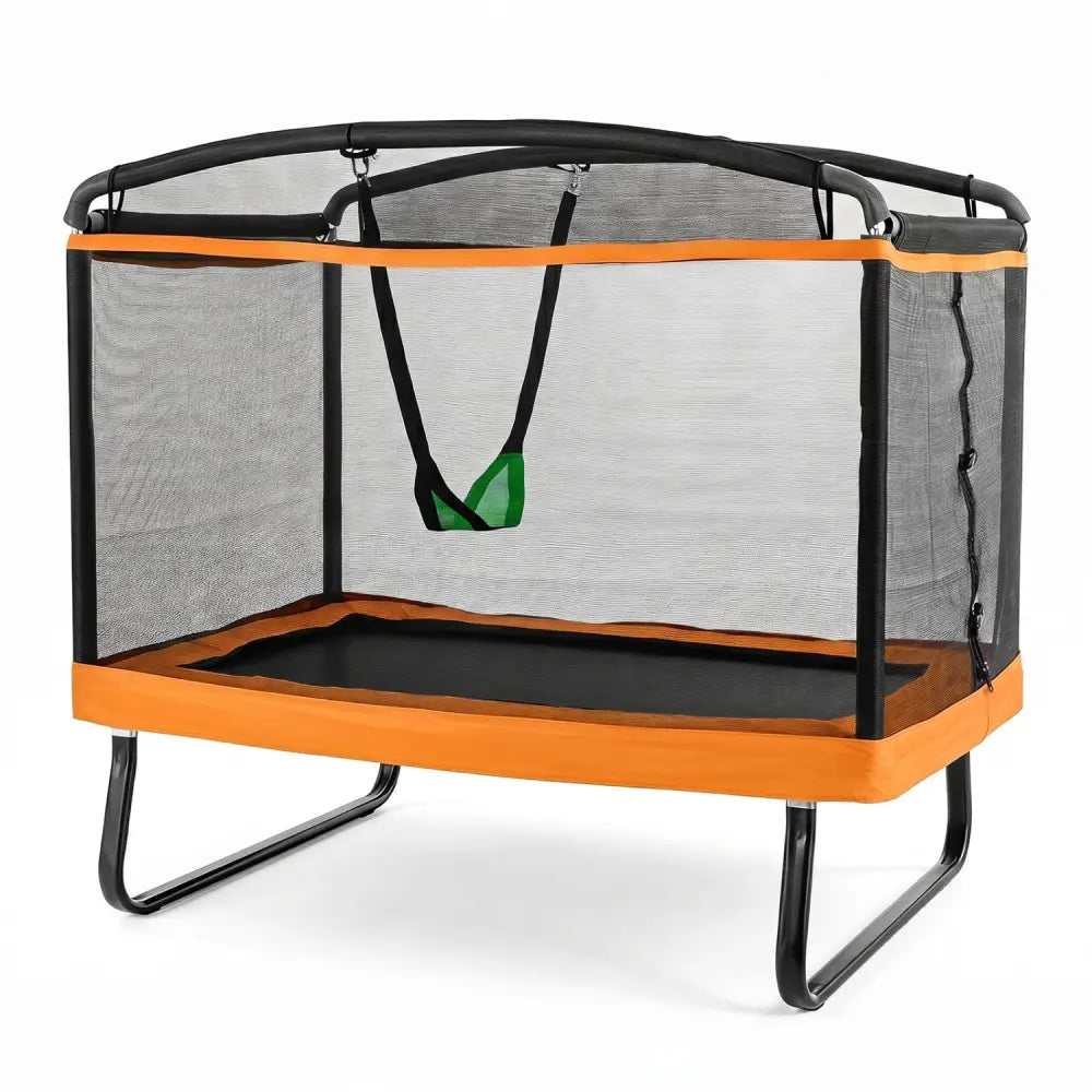 6 FT Kids Trampoline with Swing and Safety Enclosure Net for Boys Girls Age 3+-Orange - Orange - Trampoline Accessories