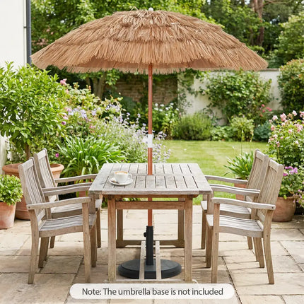 6 FT Thatched Beach Umbrella with Push Button Tilt Carrying Bag Set of 2-Natural - Natural - Outdoor Umbrellas