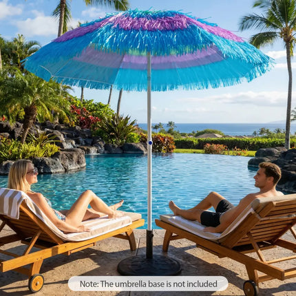 6 FT Tiki Thatched Patio Beach Umbrella with Push Button Tilt Carrying Bag-Colorful - Multicolor - Outdoor Umbrellas