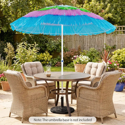 6 FT Tiki Thatched Patio Beach Umbrella with Push Button Tilt Carrying Bag-Colorful - Multicolor - Outdoor Umbrellas