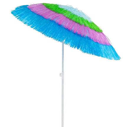 6 FT Tiki Thatched Patio Beach Umbrella with Push Button Tilt Carrying Bag-Colorful - Multicolor - Outdoor Umbrellas