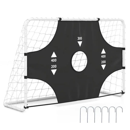 6 ft x 4 ft Soccer Goal Set for Backyard 2-in-1 Football Net with Removable Target Cloth - Sport Equipments