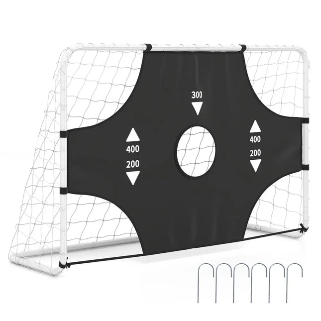 6 ft x 4 ft Soccer Goal Set for Backyard 2-in-1 Football Net with Removable Target Cloth - Sport Equipments