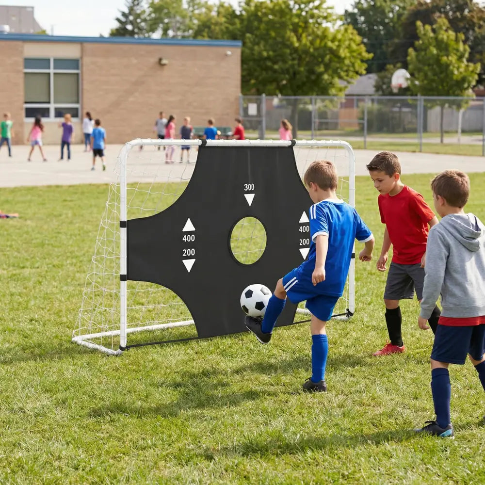 6 ft x 4 ft Soccer Goal Set for Backyard 2-in-1 Football Net with Removable Target Cloth - Sport Equipments