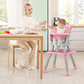 6-in-1 Convertible Baby High Chair with Adjustable Removable Tray-Pink - Pink - High Chairs
