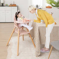 6 in 1 Convertible Highchair with Safety Harness and Removable Tray-Pink - Pink - High Chairs