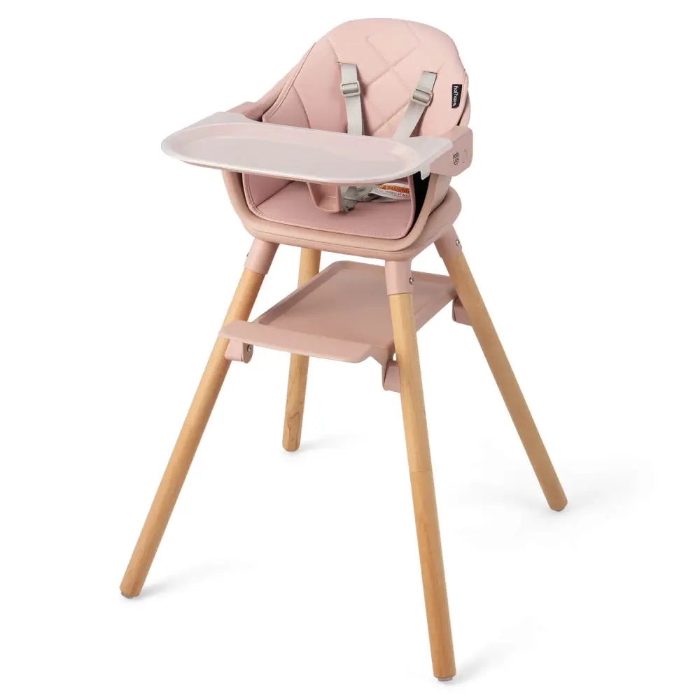 6 in 1 Convertible Highchair with Safety Harness and Removable Tray-Pink - Pink - High Chairs