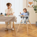 6 in 1 Convertible Highchair with Safety Harness and Removable Tray-Gray - Gray - High Chairs