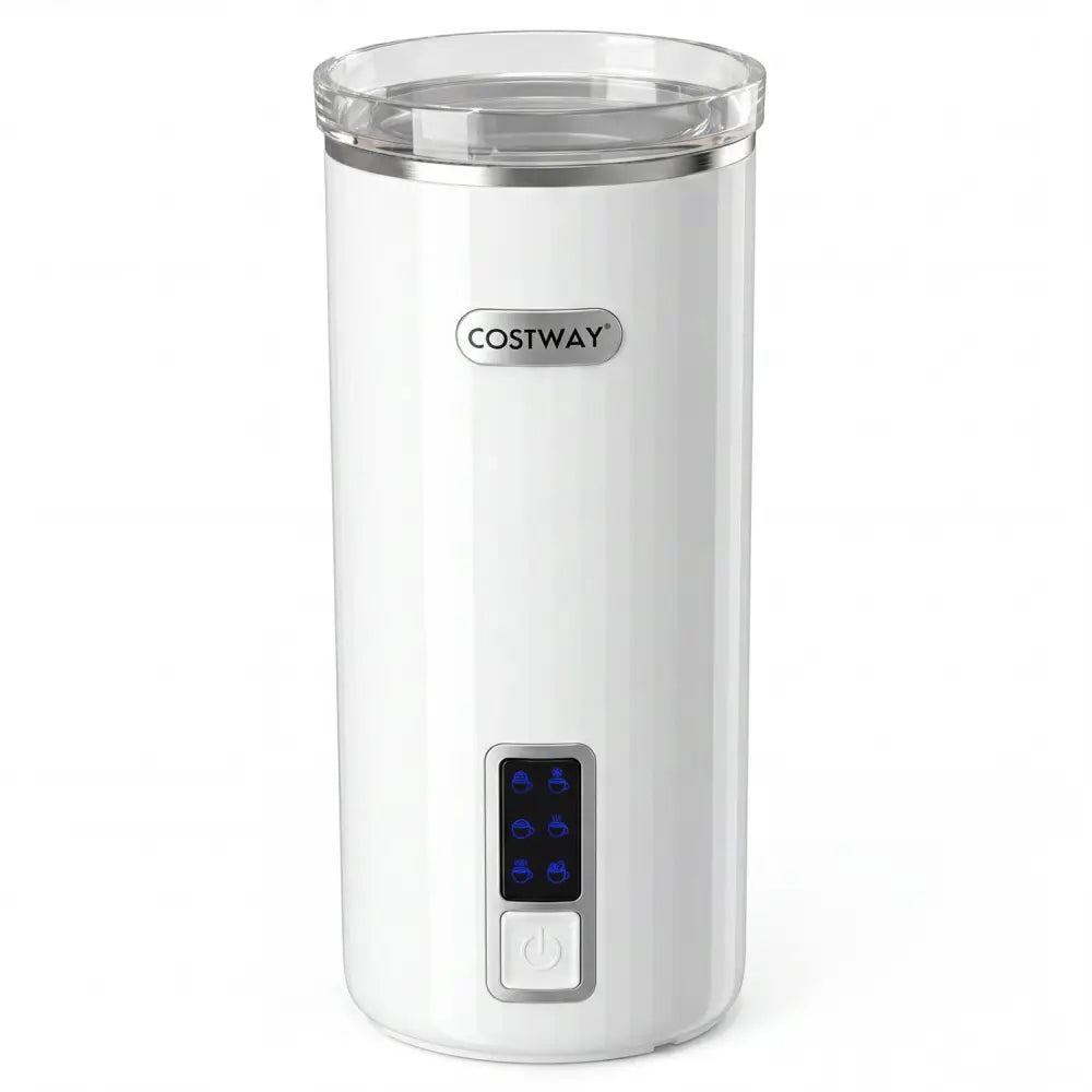 6-in-1 Electric Milk Steamer with Stainless Steel Interior-White - White - Small Appliances