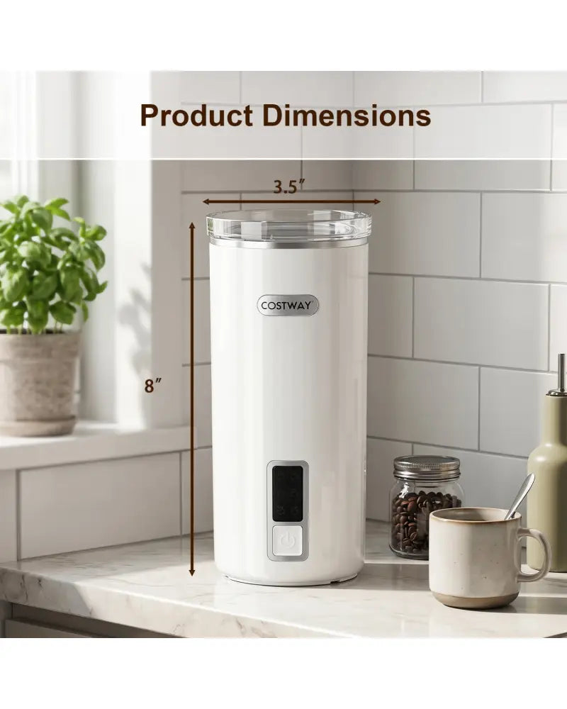 6-in-1 Electric Milk Steamer with Stainless Steel Interior-White - White - Small Appliances