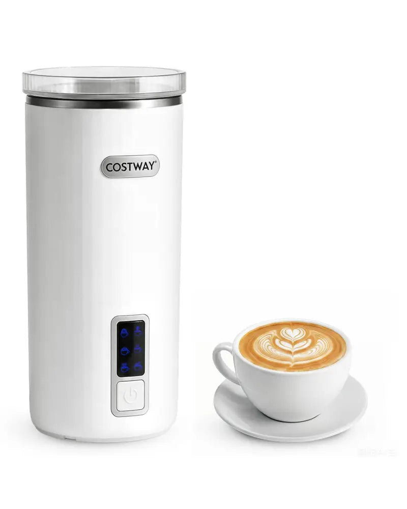 6-in-1 Electric Milk Steamer with Stainless Steel Interior-White - White - Small Appliances
