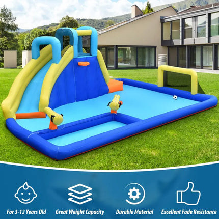 6-in-1 Inflatable Water Slide Jumping House without Blower - Inflatable Water Slides
