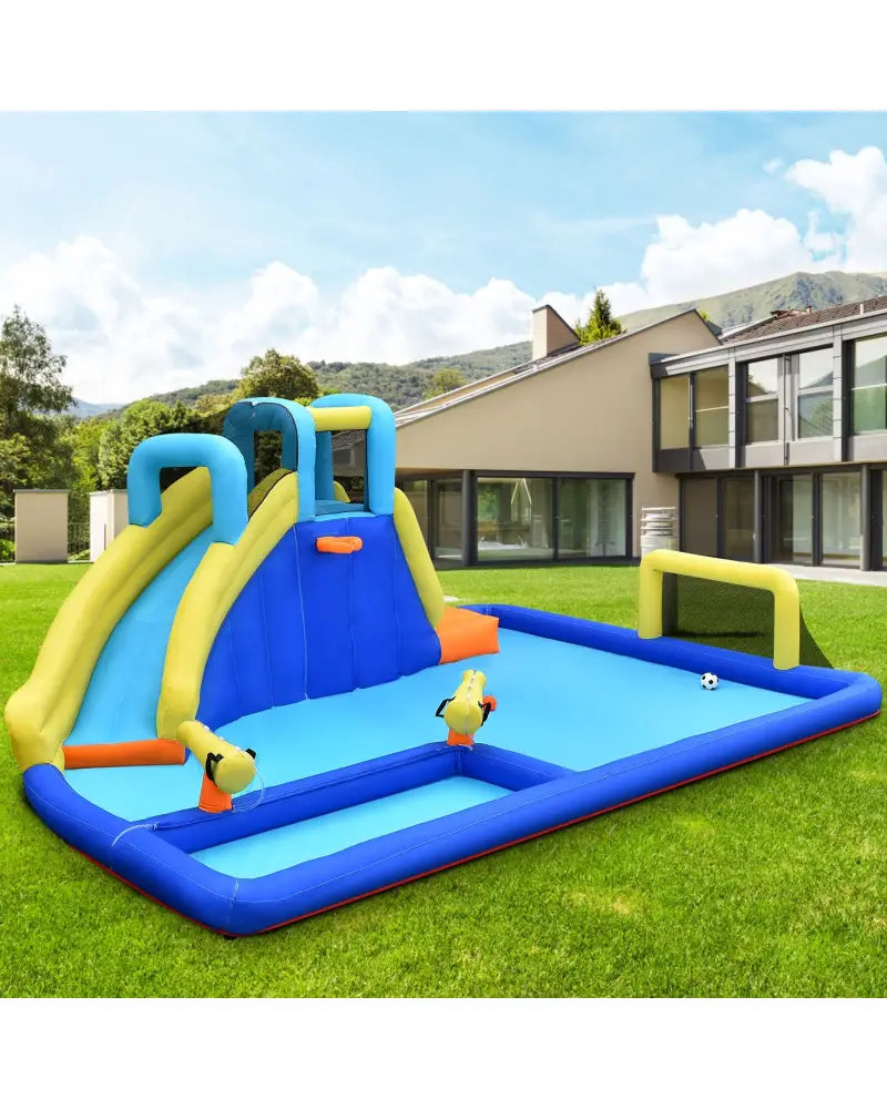 6-in-1 Inflatable Water Slide Jumping House without Blower - Inflatable Water Slides