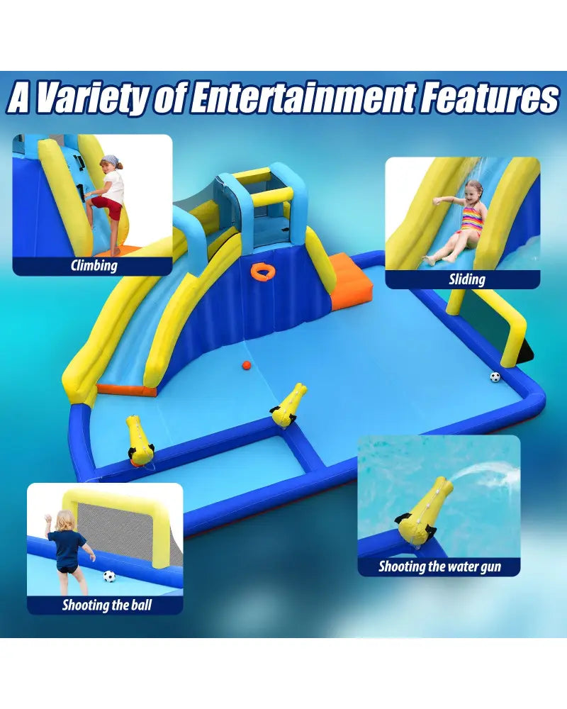 6-in-1 Inflatable Water Slide Jumping House without Blower - Inflatable Water Slides