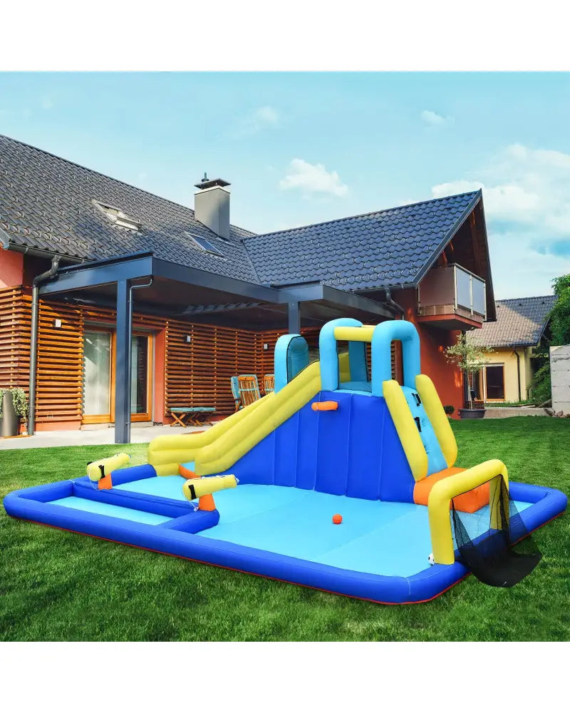 6-in-1 Inflatable Water Slide Jumping House without Blower - Inflatable Water Slides