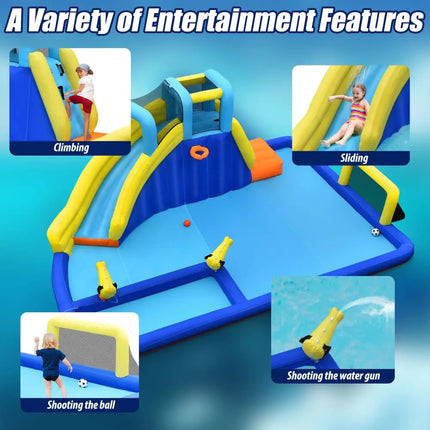 6-in-1 Inflatable Water Slide Jumping House without Blower - Inflatable Water Slides