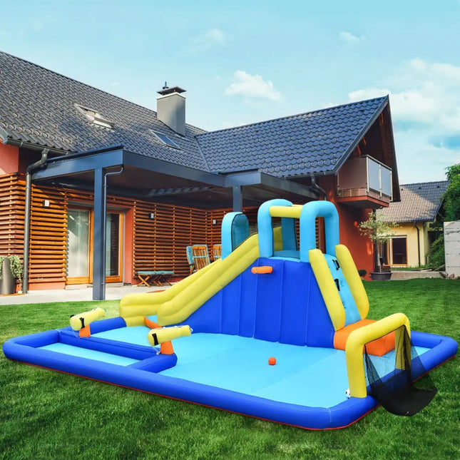 6-in-1 Inflatable Water Slide Jumping House without Blower - Inflatable Water Slides