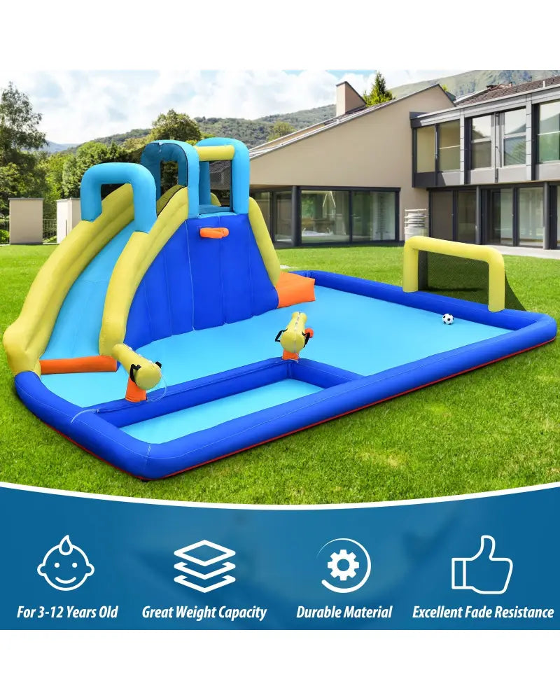 6-in-1 Inflatable Water Slide Jumping House without Blower - Inflatable Water Slides