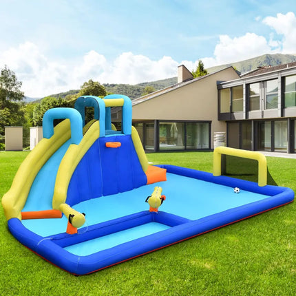 6-in-1 Inflatable Water Slide Jumping House without Blower - Inflatable Water Slides